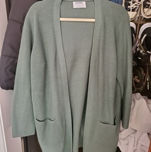 Sage green ribbed cardigan